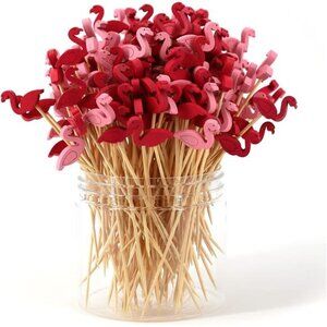 Cocktail Picks 200 Counts Handmade Sticks Wooden ﻿Natural Bamboo Toothpicks